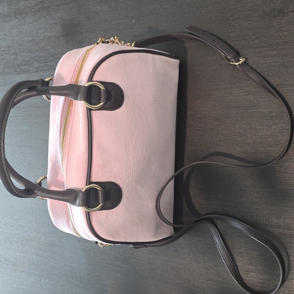 Juicy Couture Retro Chic Flamingo/Chocolate Velour Satchel - Picture 7 of 11